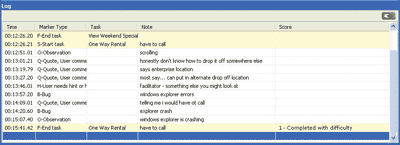 Table showing advanced logging capabilities