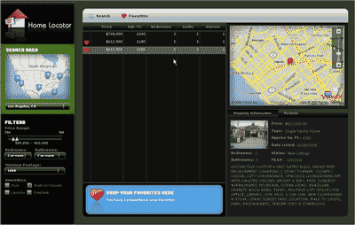 Screenshot of prototype Home Locator service