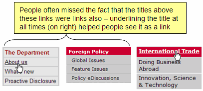 Headings are often not seen as link unless underlined